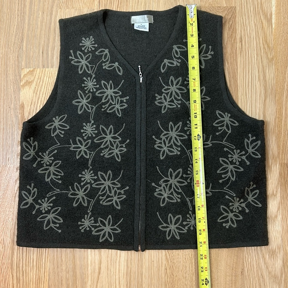 The Territory Ahead Wool Sweater Vest Womens  Large Full Zip